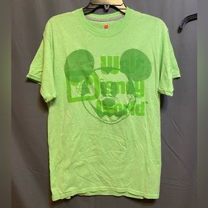 Disney unisex T-shirt- green w/green Mickey-size M